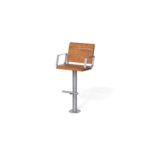 Sedia alta contemporanea - BREAK TIME W - METALCO - da esterno / in legno / con supporto in acciaio inossidabile