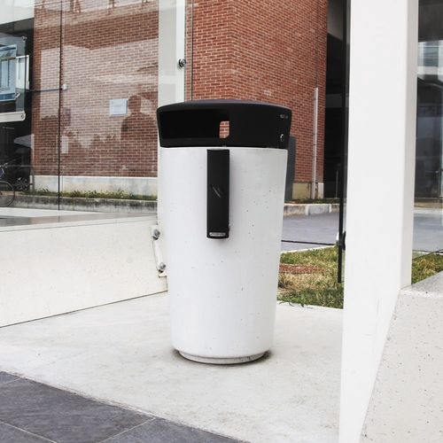 Portarifiuti pubblico - RALPH - METALCO - in acciaio con rivestimento a polvere / in calcestruzzo ad alte prestazioni / con coperchio