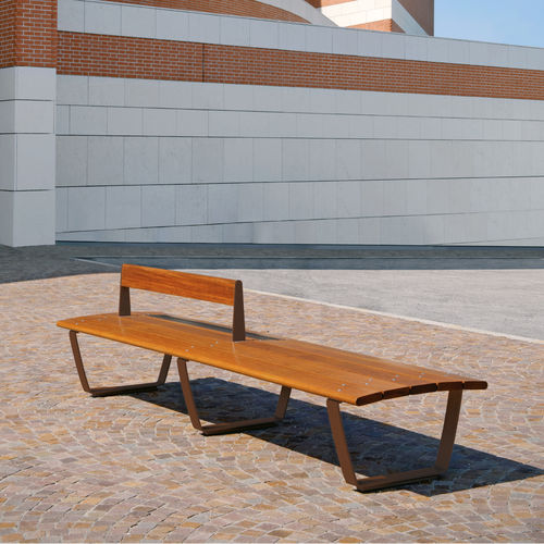 Panca per spazi pubblici contemporanea - NUVOLA - METALCO - in legno / in acciaio con rivestimento a polvere / in corten