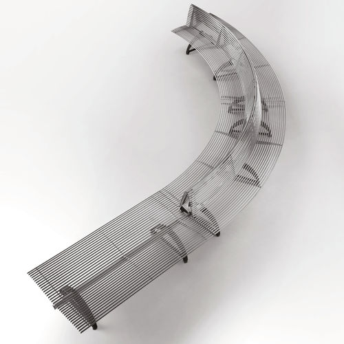 Panca per spazi pubblici contemporanea - LIBRE DOPPIA - METALCO - in acciaio con rivestimento a polvere / in acciaio inossidabile / in alluminio verniciato