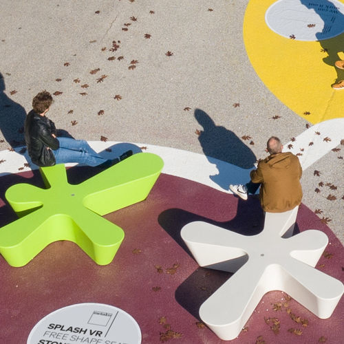 Panca per spazi pubblici design organico - SPLASH VR - METALCO - in fibra di vetro / senza schienale / senza braccioli