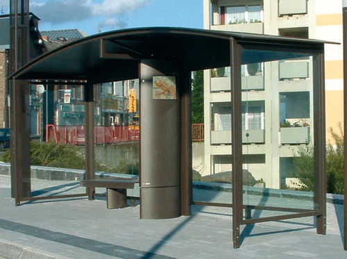 Pensilina per fermata d'autobus in alluminio - MERAK - METALCO - in alluminio estruso / in vetro / in acciaio con rivestimento a polvere