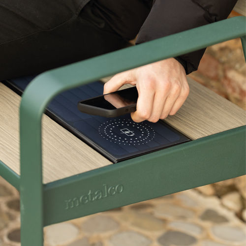 Panca per spazi pubblici moderna - BAILO WPC SMART - METALCO - in WPC / in alluminio verniciato / in acciaio verniciato