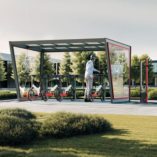 Pensilina multifunzionale per spazi pubblici - GATEWAY - METALCO - per zone urbane