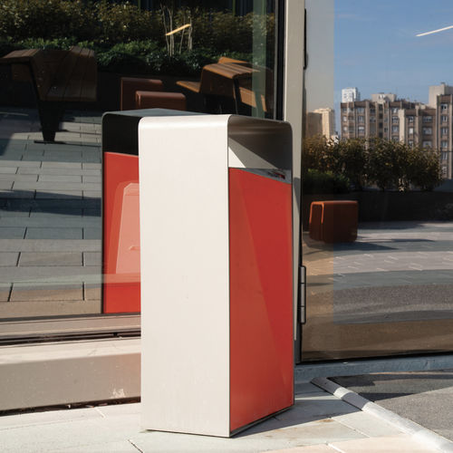 Portarifiuti pubblico - PACK - METALCO - per raccolta differenziata / in acciaio verniciato / con portacenere integrato