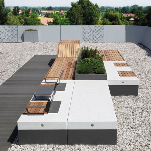 Panca per spazi pubblici contemporanea - ISOLAURBANA - METALCO - in legno / in calcestruzzo ad alte prestazioni / in acciaio
