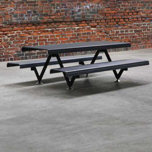 Tavolo da picnic contemporaneo - AIR - C | AIR - CS - METALCO - in acciaio verniciato / in calcestruzzo ad alte prestazioni / curvo