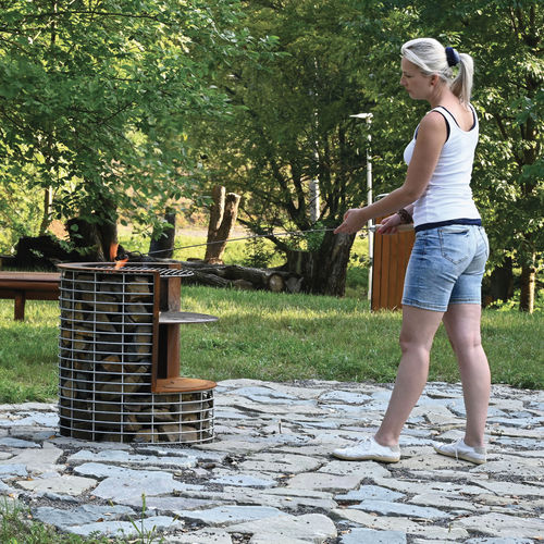 Barbecue a legna - B-B SASS - METALCO - fisso / in acciaio inossidabile / in acciaio COR-TEN®