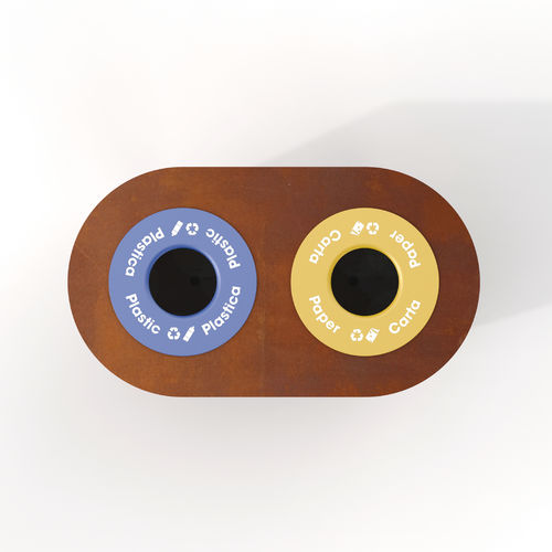 Portarifiuti pubblico - CONGA 2S - METALCO - in acciaio verniciato / in acciaio COR-TEN® / da esterno