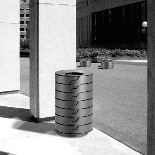 Portarifiuti pubblico - CESTUM - METALCO - in acciaio con rivestimento a polvere / in ghisa di alluminio / con portacenere integrato