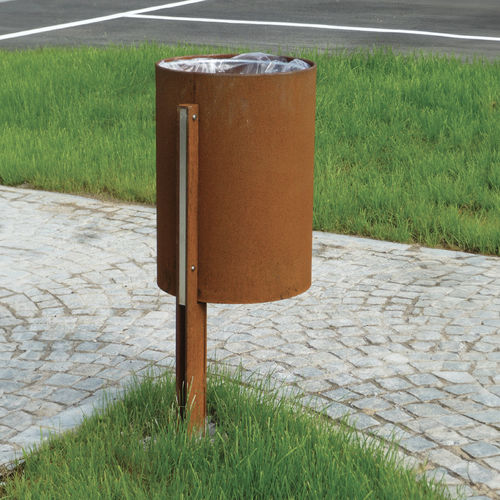 Portarifiuti in acciaio verniciato - CORTE - METALCO - in acciaio COR-TEN® / da esterno / interno
