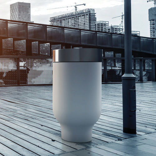 Portarifiuti pubblico - CUP - METALCO - da terra / in acciaio con rivestimento a polvere / in calcestruzzo ad alte prestazioni