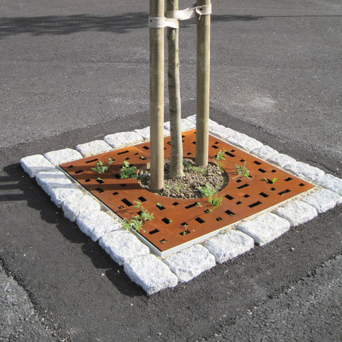 Griglia per alberi quadrata - STELO - METALCO - in acciaio inossidabile / in acciaio COR-TEN® / in lamiera d'acciaio
