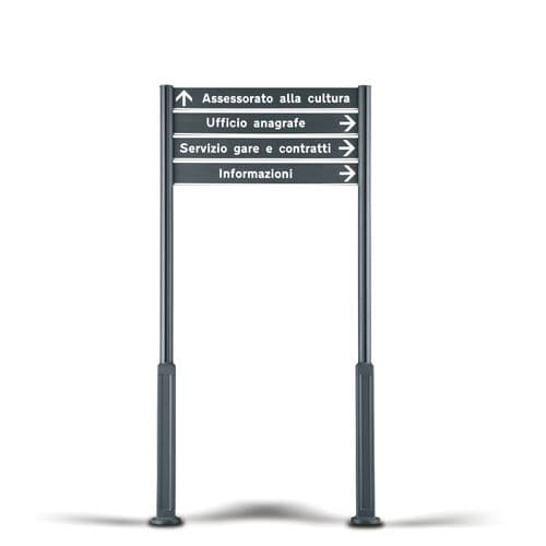 Pannello segnaletico con piedi alti - PARVUS - METALCO - a pavimento / in alluminio estruso / in acciaio con rivestimento a polvere