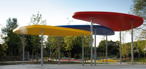 Pensilina multifunzionale per spazi pubblici - FOGLIA - METALCO - per zone urbane / per edifici pubblici