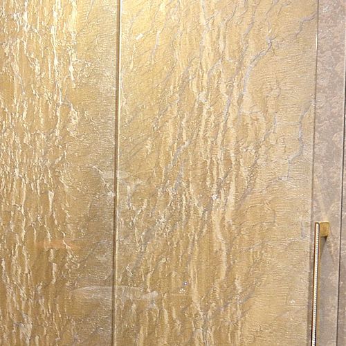 Pannello in vetro laminato - "JEWEL ROCK" GOLD SILK ORGANICA™ - Avant Art Architectural Glass, Inc. - decorato / per mobile / per porta
