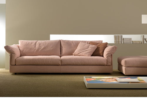 Divano contemporaneo - PAPILLON - ferlea - in cotone / con rivestimento rimovibile / marrone