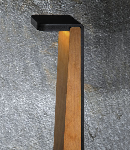 Lampioncino da giardino - HASLA - LumTeam - contemporaneo / in acciaio verniciato / in legno esotico