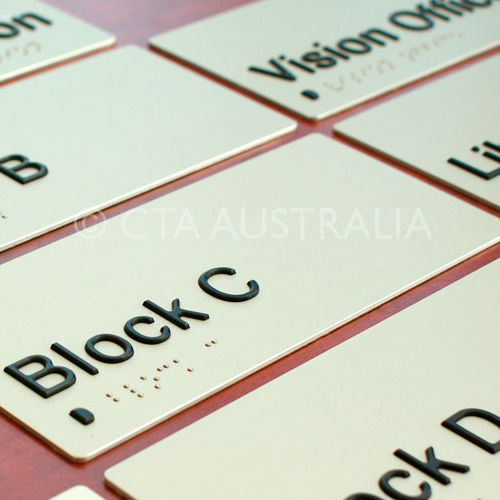 Cartello segnaletico di orientamento - CTA Australia - da parete / in acciaio inossidabile / in braille