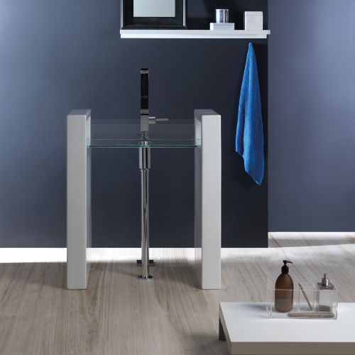 Lavabo autoportante - GLLACOL60BW - GSG Ceramic Design - in vetro / trasparente / rettangolare