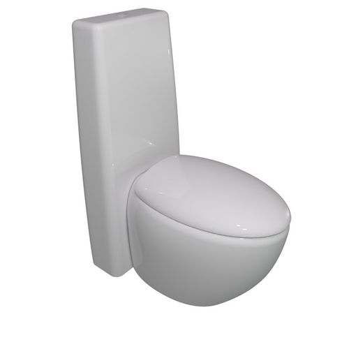 WC da appoggio - TOWC01-TOCIMBL - GSG Ceramic Design - monoblocco / filomuro / in ceramica