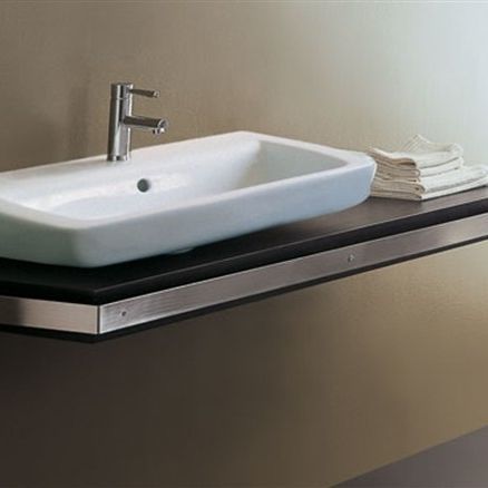 Piano lavabo in rovere - TOP150 - GSG Ceramic Design - con portasalviette integrato