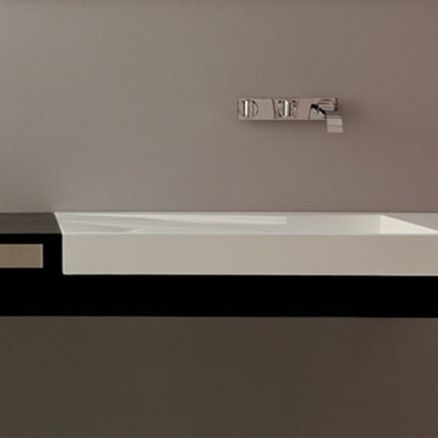 Piano lavabo in rovere - TOP150CA55 - GSG Ceramic Design - con portasalviette integrato