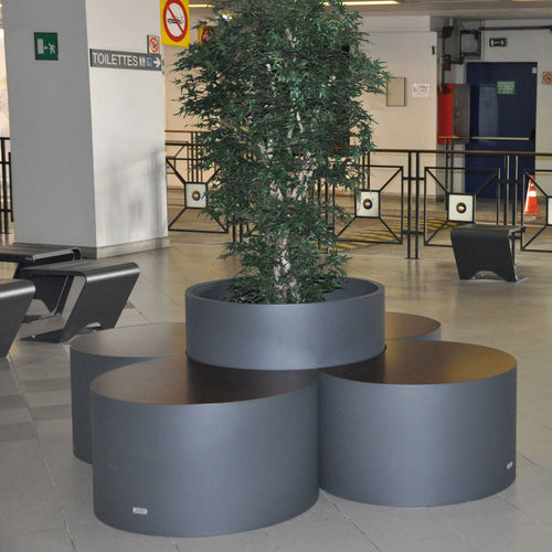 Panca con fioriera integrata - D-PLANTER - LAB23 - contemporanea / in legno / in acciaio