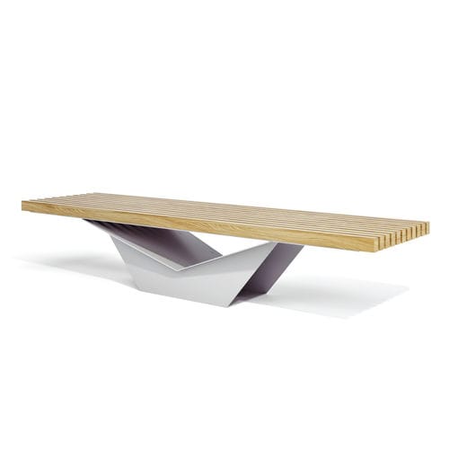 Panca per spazi pubblici contemporanea - FREEDOM - LAB23 - in legno / in acciaio galvanizzato / in acciaio COR-TEN®