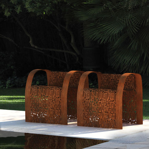 Sedia design originale - SILLON - LAB23 - da esterno / in acciaio galvanizzato / in acciaio COR-TEN®