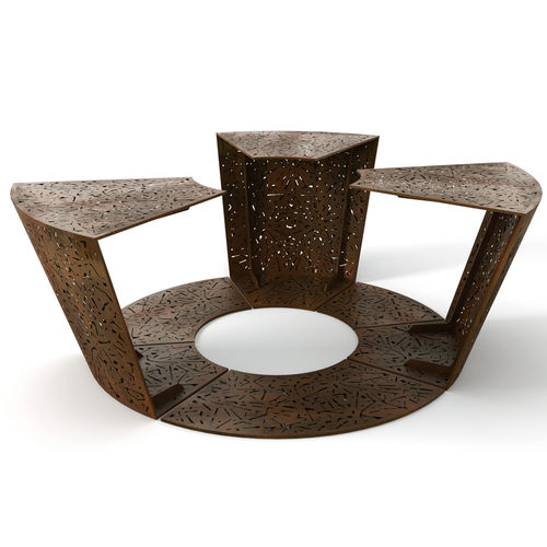 Griglia di protezione per alberi in acciaio galvanizzato - ALCORQUE 1 - LAB23 - in acciaio COR-TEN® / con panchina integrata