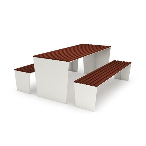 Tavolo da picnic contemporaneo - MARILYN - LAB23 - in legno / in acciaio galvanizzato / in corten