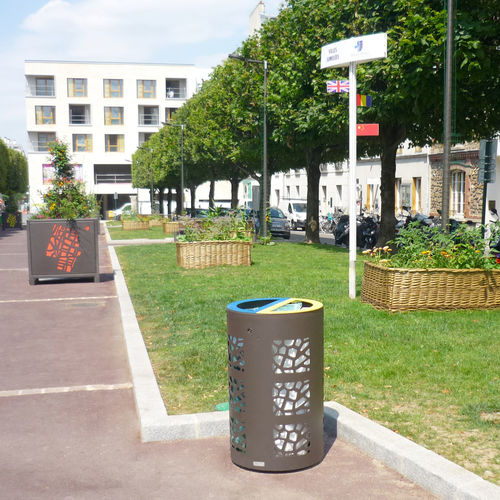 Portarifiuti pubblico - CORAL DUO - LAB23 - in acciaio galvanizzato / in acciaio COR-TEN® / senza coperchio
