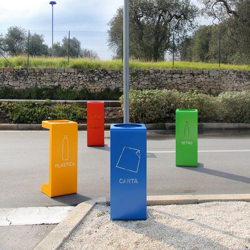 Portarifiuti in acciaio inossidabile - GIBILLERO - LAB23 - per raccolta differenziata / contract / singolo