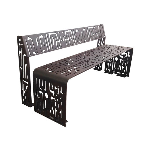 Panca per spazi pubblici design originale - PLEGADO - LAB23 - in acciaio galvanizzato / in acciaio COR-TEN® / con schienale