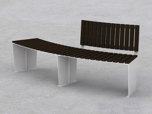 Panca per spazi pubblici contemporanea - ARMONIA - LAB23 - in legno / in acciaio / con schienale