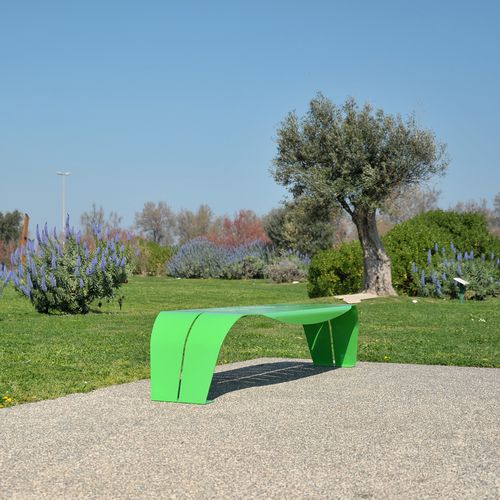 Panca per spazi pubblici design originale - FOGLIA - LAB23 - in acciaio inossidabile