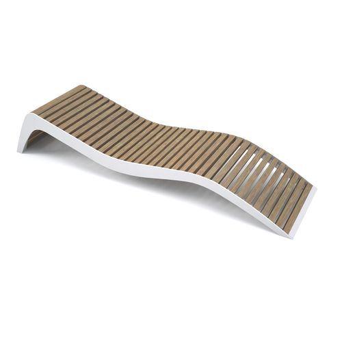 Lettino prendisole design originale - EMME - LAB23 - in legno esotico / in acciaio galvanizzato / in acciaio con rivestimento a polvere
