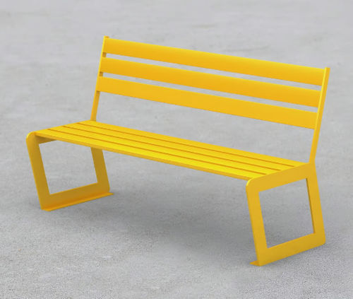 Panca per spazi pubblici design minimalista - SYD - LAB23 - in acciaio galvanizzato / con schienale / senza braccioli