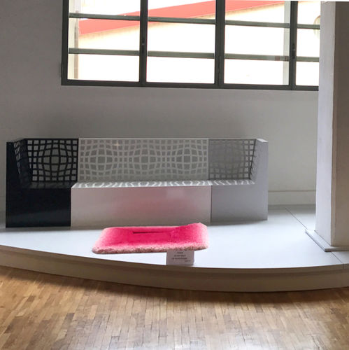 Panca per spazi pubblici contemporanea - MORPHSCAPE LOUNGE - LAB23 - in acciaio / con schienale / con braccioli