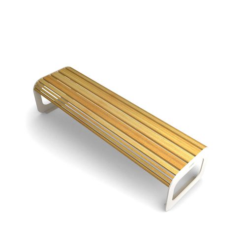 Panca per spazi pubblici contemporanea - MOKO SEAT - LAB23 - in legno / in acciaio galvanizzato / in acciaio