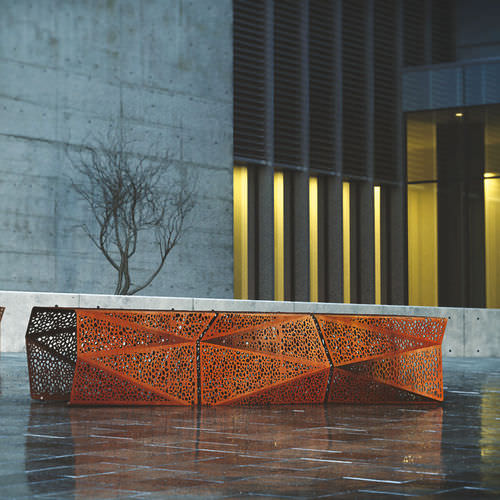 Panca per spazi pubblici design originale - ZADIG - LAB23 - in acciaio galvanizzato / in acciaio COR-TEN® / modulare