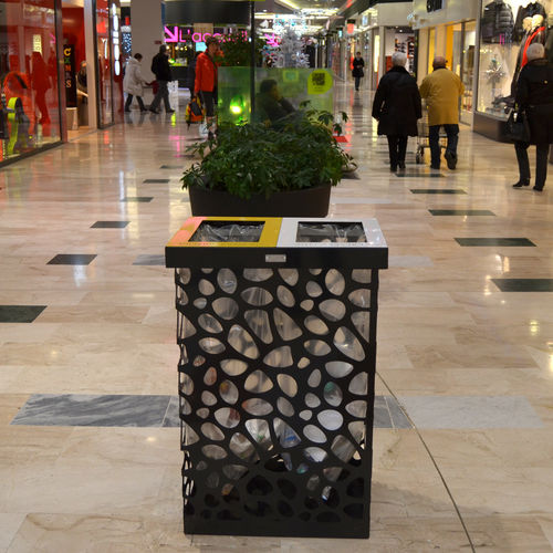 Portarifiuti in acciaio galvanizzato - PEBBLES - LAB23 - per raccolta differenziata / doppio / contemporaneo
