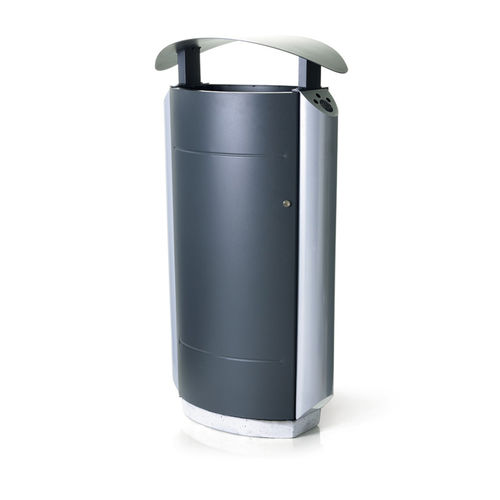 Portarifiuti pubblico - LORD - LAB23 - in acciaio galvanizzato / con portacenere integrato / con coperchio