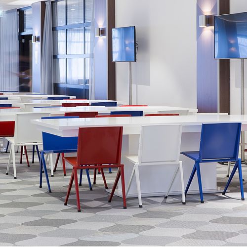 Sedia da ristorante contemporanea - MONDIAL - Gispen - da interno / in alluminio / con supporto in acciaio