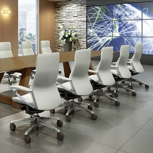 Sedia da ufficio contemporanea - LEGENDER - Okamura - da interno / in pelle / con supporto in metallo
