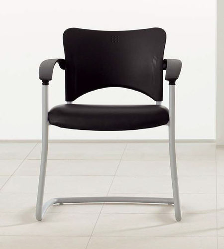 Sedia visitatore contemporanea - AMICUS - Teknion - da interno / in plastica / in pelle