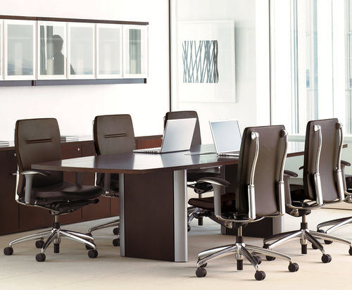 Tavolo da riunione contemporaneo - EXPANSION - Teknion - in legno / rettangolare / con presa di corrente integrata