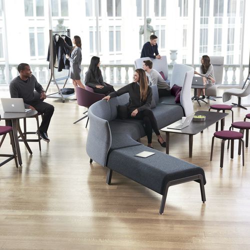 Divanetto imbottito modulare - ZONES  - Teknion - contemporaneo / in tessuto / con supporto in legno