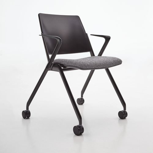 Sedia visitatore contemporanea - KUPP - Teknion - da interno / in tessuto / con supporto in metallo